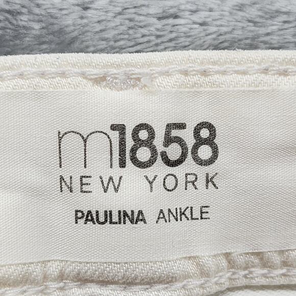 M1858 New York Jeans Womens 6/28 White Paulina Ankle Low Rise Skinny Stretch - Picture 5 of 14